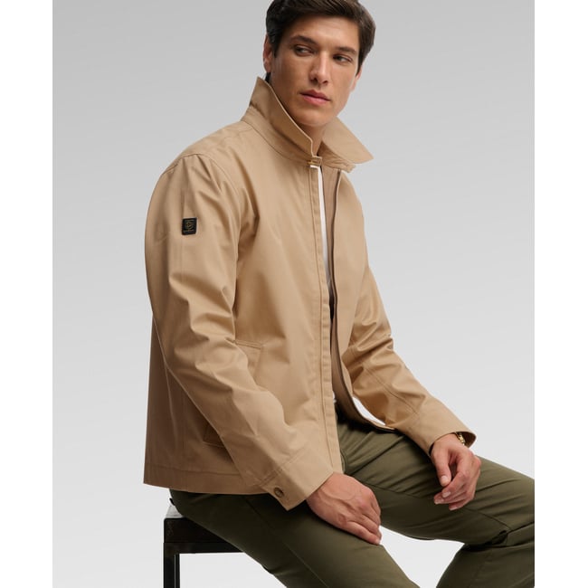 Veste Harrington à Col beige shaker <span itemprop=