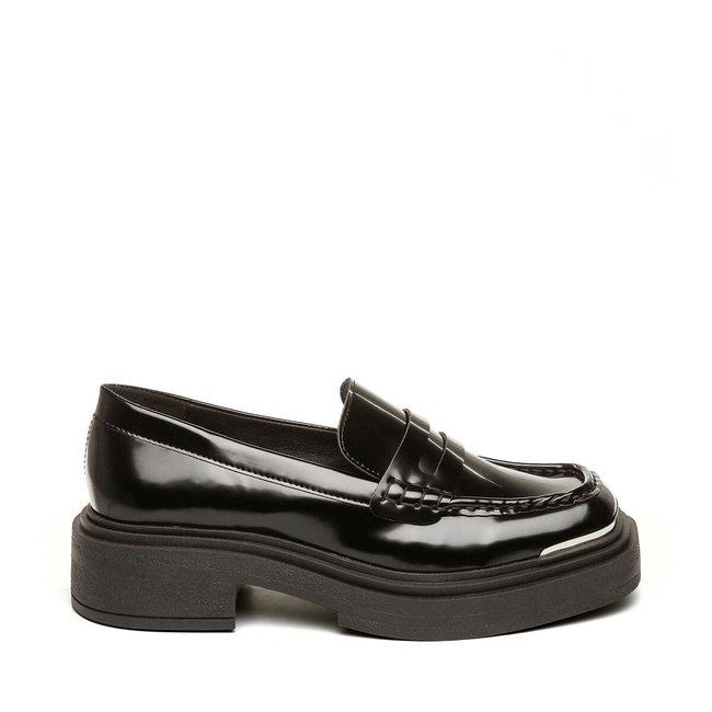 Mocassins carrés Charming noir <span itemprop=