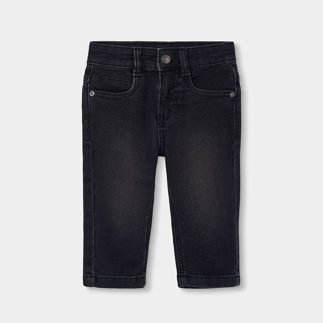 Pantalon en denim élastique garçon noir <span itemprop=