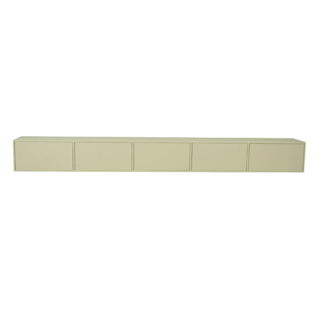 Long meuble TV suspendu 5 portes, 280 cm JUNO Couleur sable <span itemprop=