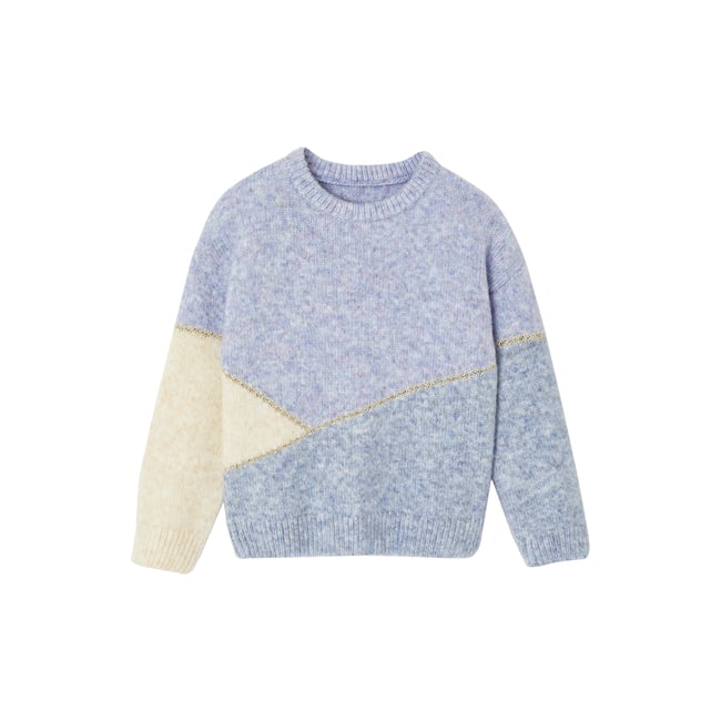 Pull colorblock bleu <span itemprop=
