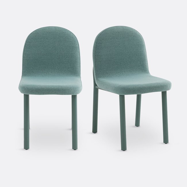 Lot de 2 chaises tissu texturé, Polly Couleur bleu <span itemprop=
