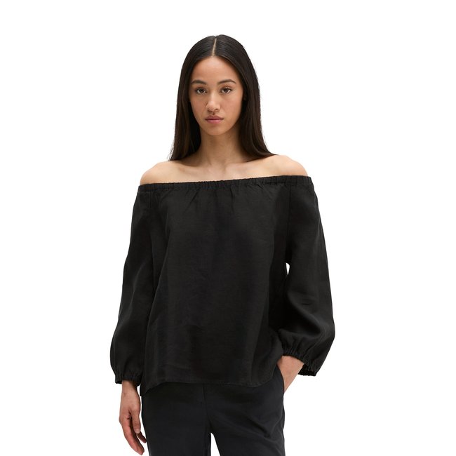 Blouse à col en lin regular avec encolure élastique - MARC O'POLO