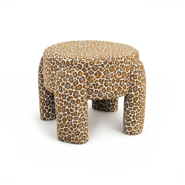 Pouf en polyester léopard, ORION - NOW'S HOME