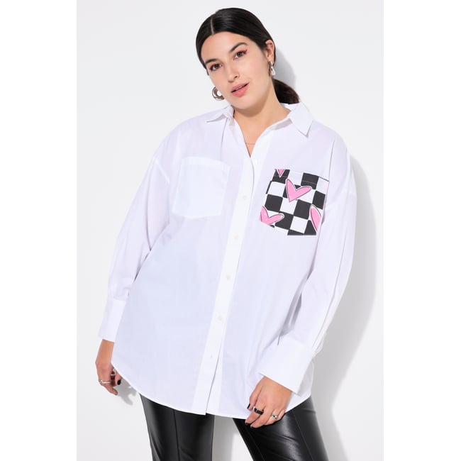 Chemisier coupe Boxy blanc neige <span itemprop=
