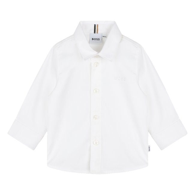 Chemise à manches longues blanc <span itemprop=