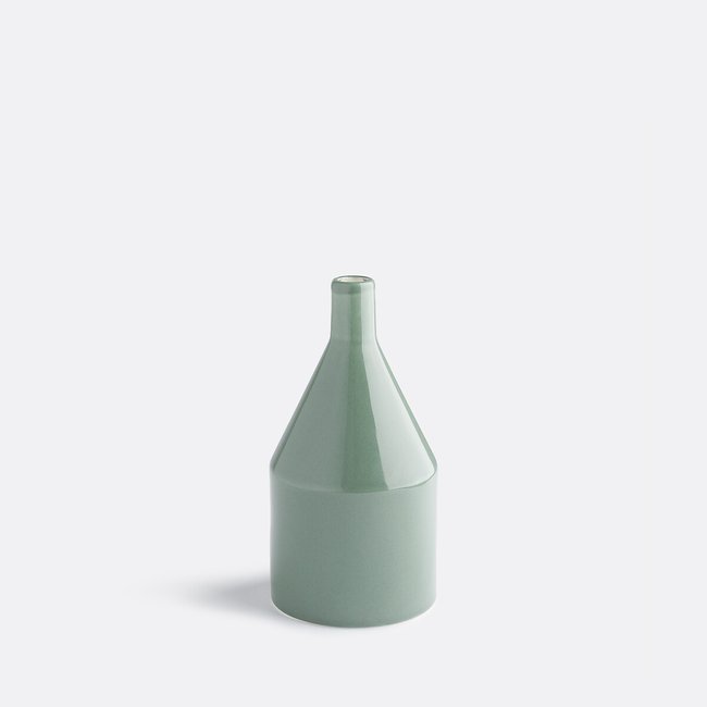 Vase en céramique H21 cm, Mirany vert eucalyptus <span itemprop=