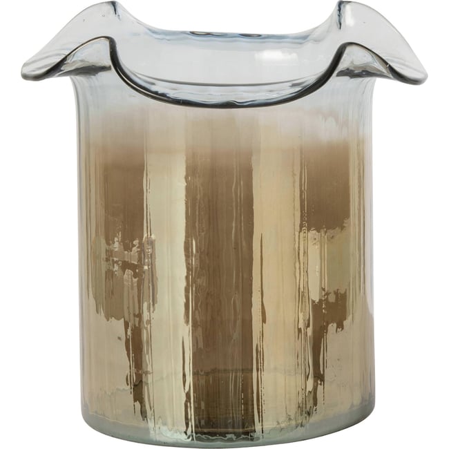 Vase cylindre en verre ondulé Couleur rouille transparent <span itemprop=