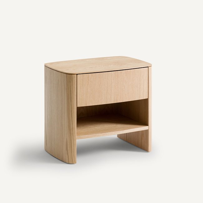 Mesa de cabeceira em nogueira ou carvalho, Willow carvalho natural <span itemprop=