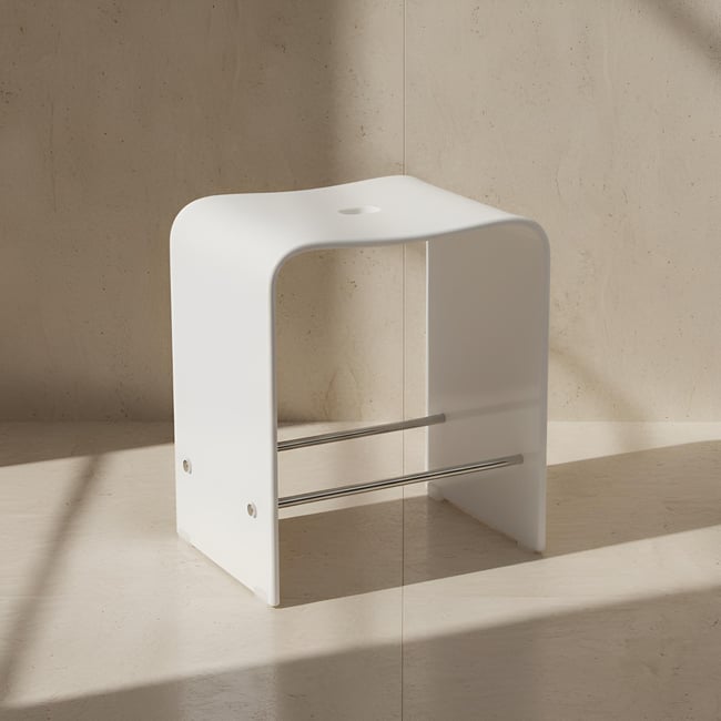 Tabouret design et polyvalent Couleur blanc <span itemprop=