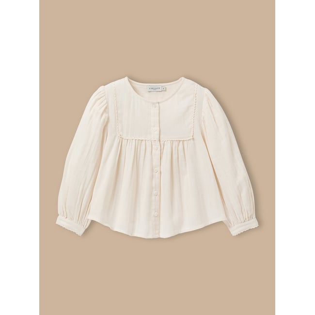 Blouse gaze de coton ecru <span itemprop=