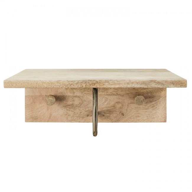 Porte-manteau Sate Couleur bois naturel, laiton <span itemprop=