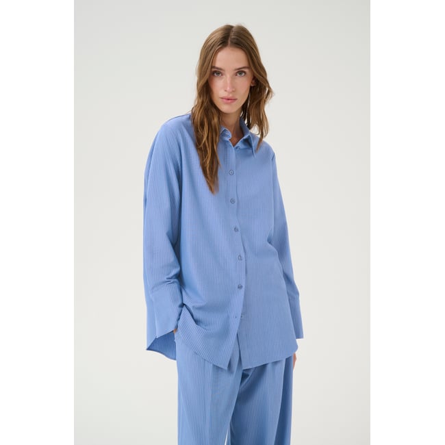 Chemise à manches longues beu sky blue w. stripe <span itemprop=