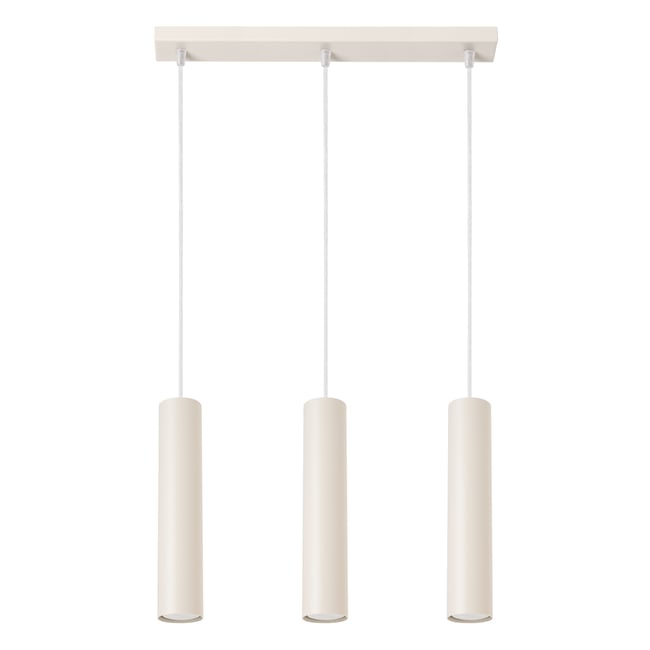 Suspension Acier Beige GU10 3 Lagos Line Couleur beige <span itemprop=