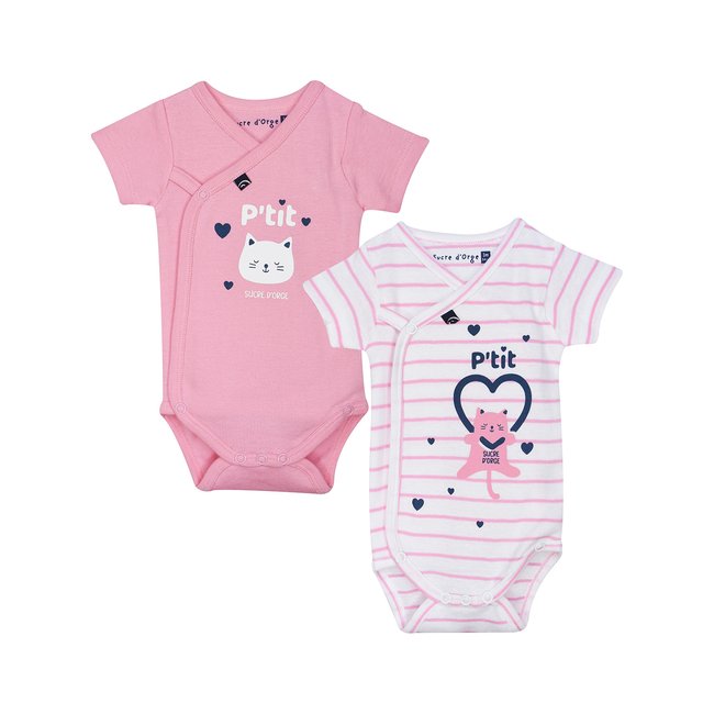 Lot de 2 bodies holly ouverture devant naissance rose <span itemprop=