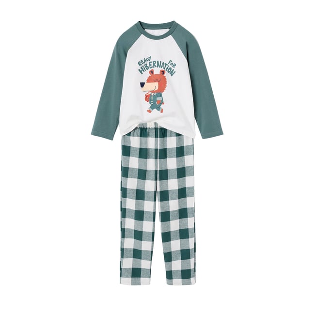 Pyjama 2 pièces vert <span itemprop=