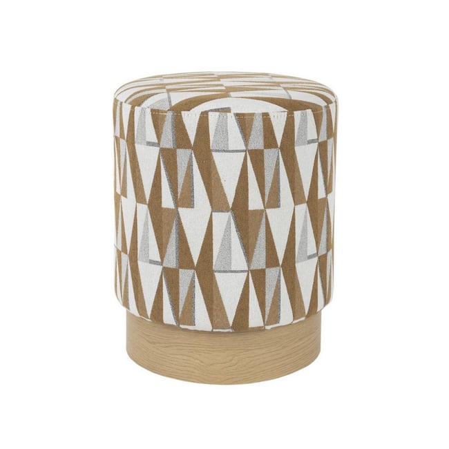 Tabouret pouf en tissu - ZIGGY Couleur multicolore <span itemprop=
