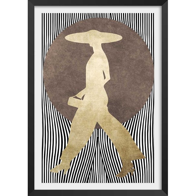 Poster silhouette femme à chapeau - HEXOA
