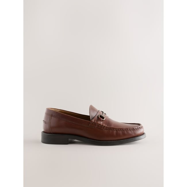 Mocassins en cuir avec mors marron <span itemprop=