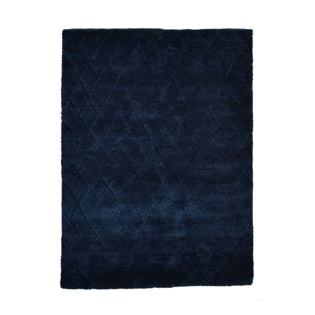Tapis en laine vierge noué à la main Couleur bleu <span itemprop=
