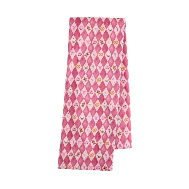 Nappe motif noël facile à nettoyer rose <span itemprop=