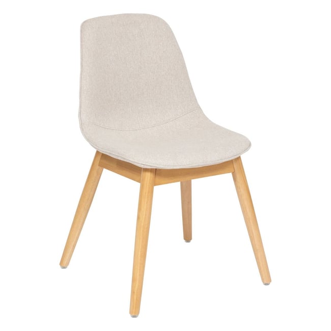 Chaise de bureau en tissu chiné et bois d'hévéa AYATI - ATMOSPHERA