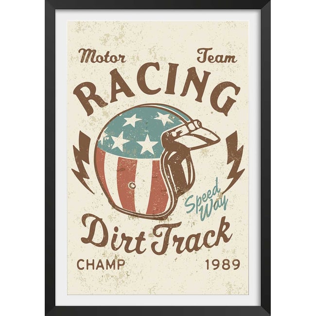 Affiche vintage motor racing - HEXOA