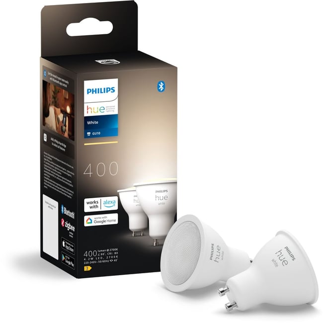Ampoule LED connectée GU10 White pack de 2 Couleur coloris unique <span itemprop=