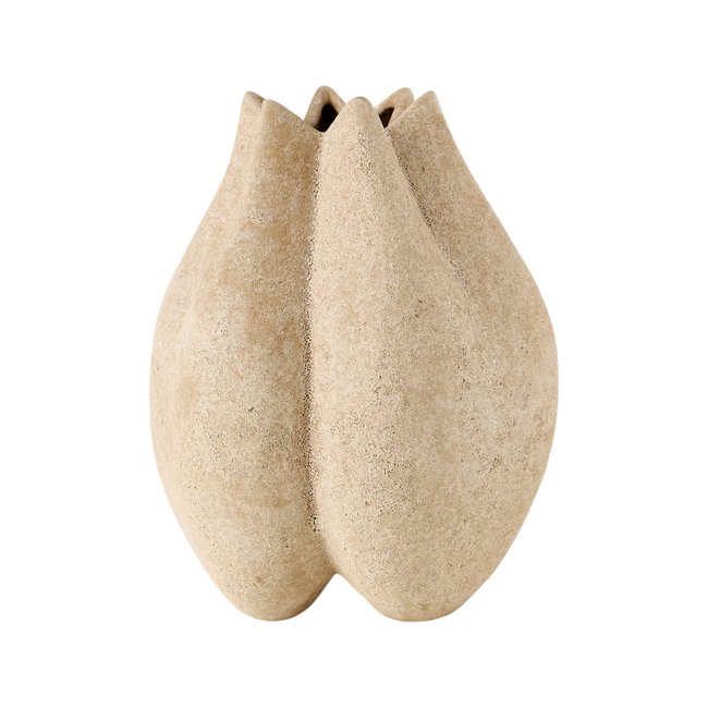 Vase céramique déco organique 28 cm - SIENNE Couleur beige <span itemprop=