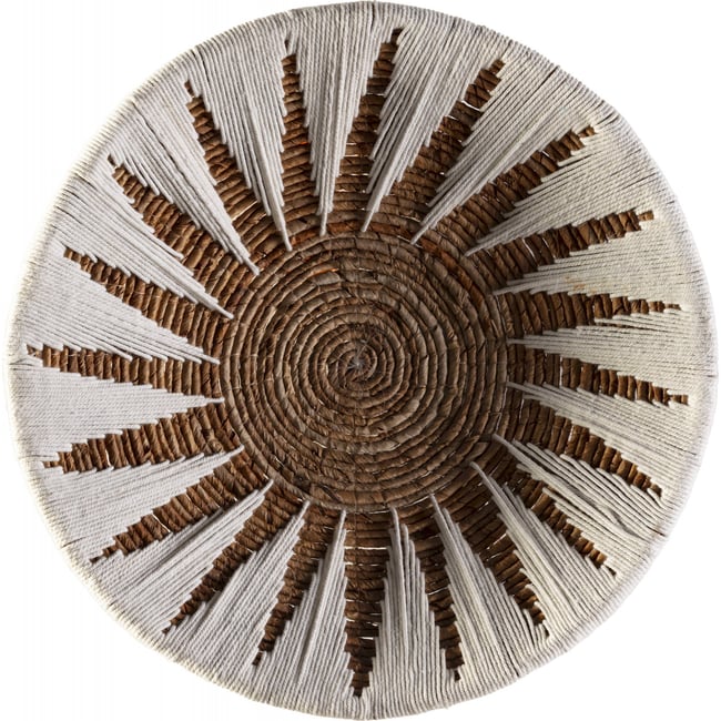 Ornement mural en fibre naturelle Couleur blanc cassé avec nuances naturelles <span itemprop=