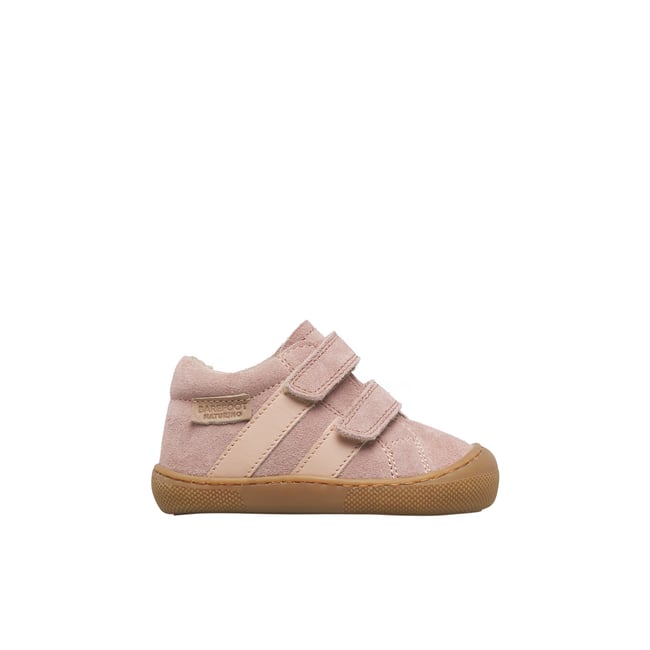 Chaussures barefoot en cuir et en daim BAREFOOT SABBY VL rose poudré-rose <span itemprop=