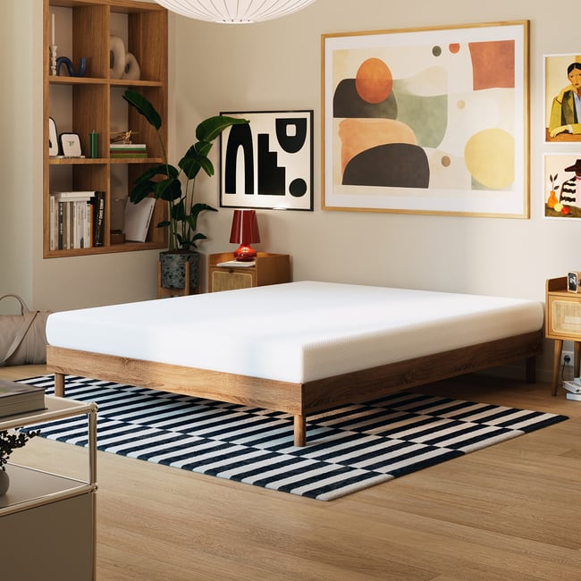 Matelas mousse Essentiel Couleur blanc <span itemprop=