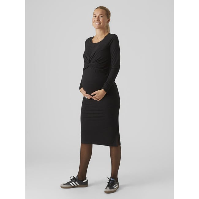Robe De Grossesse H&M Noire à Fleurs - Taille 36 - Polyester Léger - Zip Côté - Idéale été