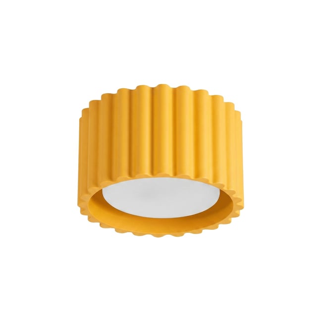 Plafonnier Aluminium Jaune Gx53 1 AURA Couleur jaune <span itemprop=