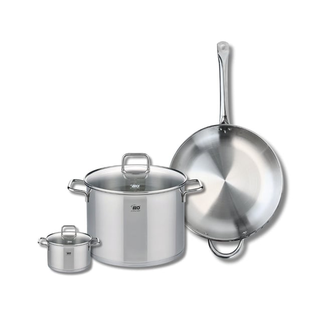 Batterie 1 poêle 32cm + 2 faitouts 12/26cm PROFI CITRIN gris <span itemprop=