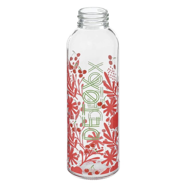 Bouteille réutilisable verre détox 0,5L Couleur rouge <span itemprop=