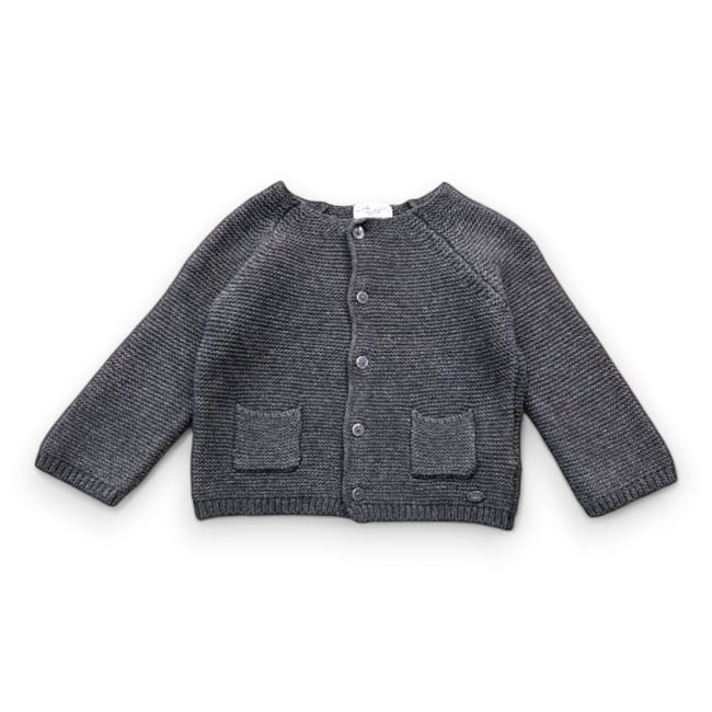 Cardigan bébé - Très bon état gris <span itemprop=