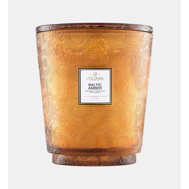 Baltic amber - bougie parfumée 5 mèches - grand modèle Couleur ambre <span itemprop=