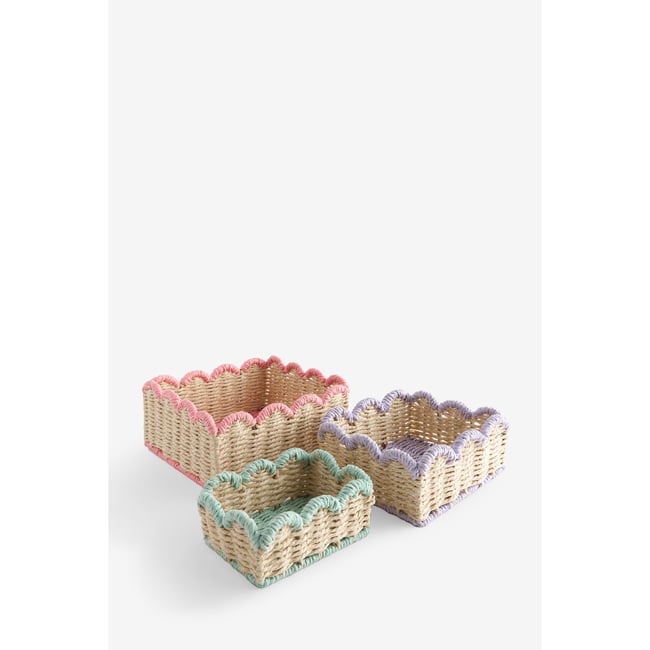 Paniers festonnés Couleur mini pastel <span itemprop=