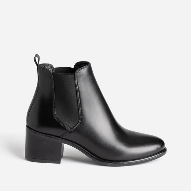 Boots À Talon en cuir SAMBRE noir <span itemprop=
