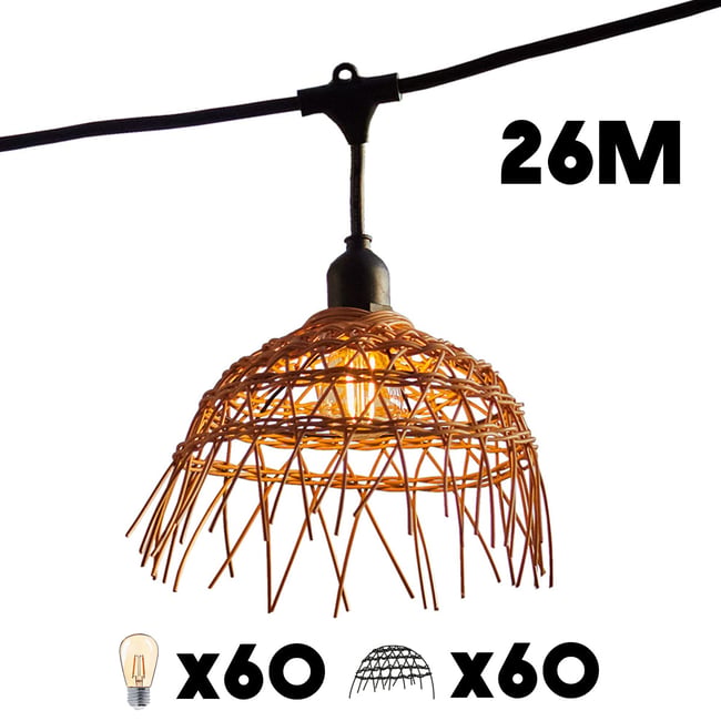 Guirlande connectable E27 6x HAWAII LIGHT Couleur marron <span itemprop=