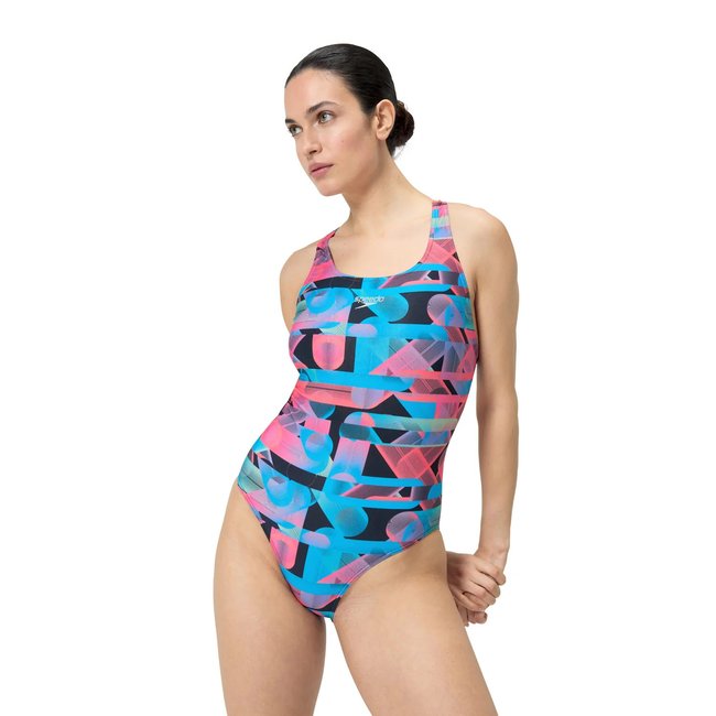 Maillot de bain 1 pièce motif/style imprimé graphique rouge rose / bleu imprimé graphique <span itemprop=