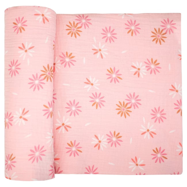 Maxi lange en gaze de coton MELODY rosella imprimé floral, rose <span itemprop=