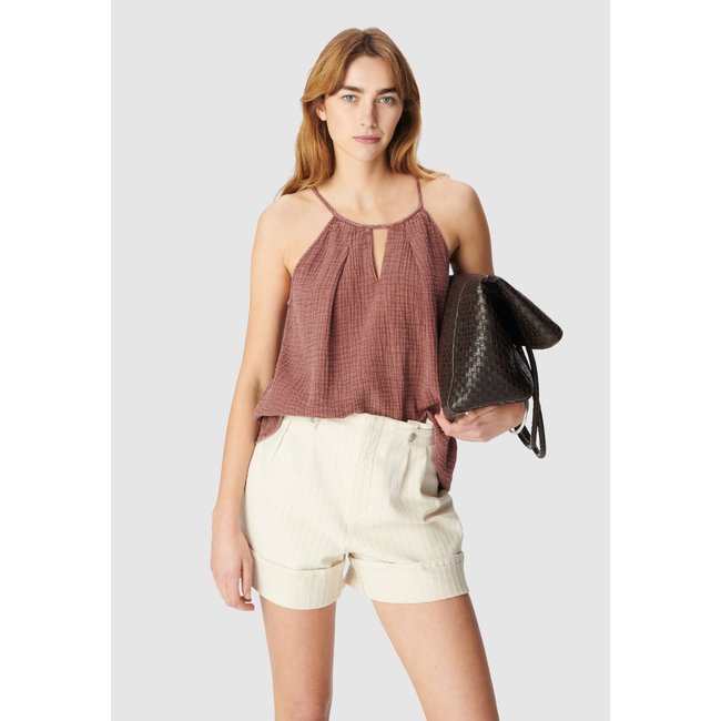 Top sans manches col rond coupe loose magnum <span itemprop=