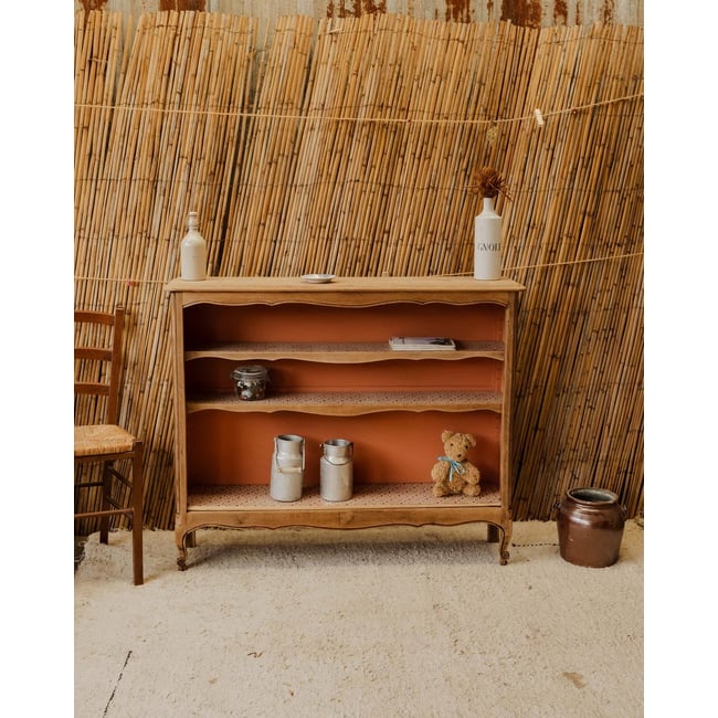 Buffet ouvert en bois Gilbert N°1881 - Bon état Couleur bois clair <span itemprop=