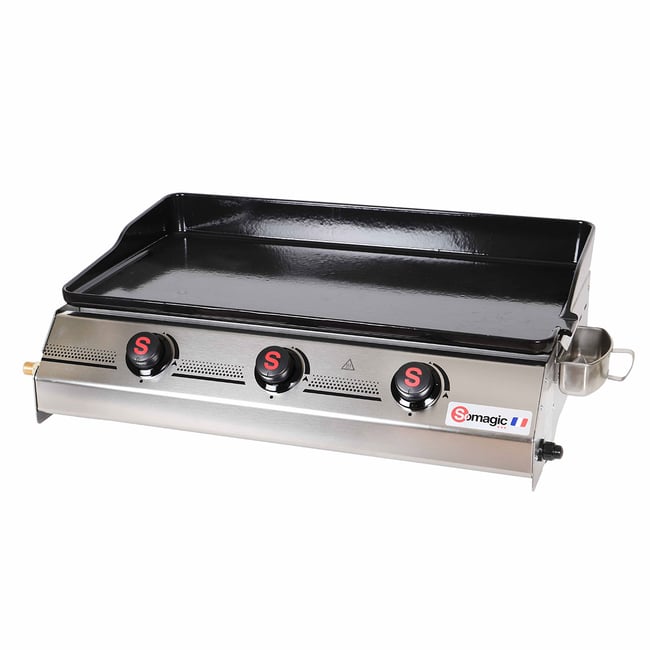 Plancha gaz à poser pour 20 convives gris clair <span itemprop=