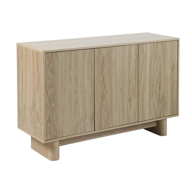 Buffet scandinave effet bois 3 portes 120 cm, BOWY - OVIALA