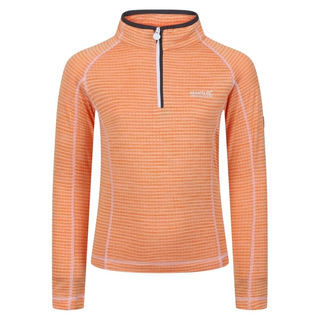 Sweat manches raglan motif/style rayures horizontales orange clair à rayures <span itemprop=