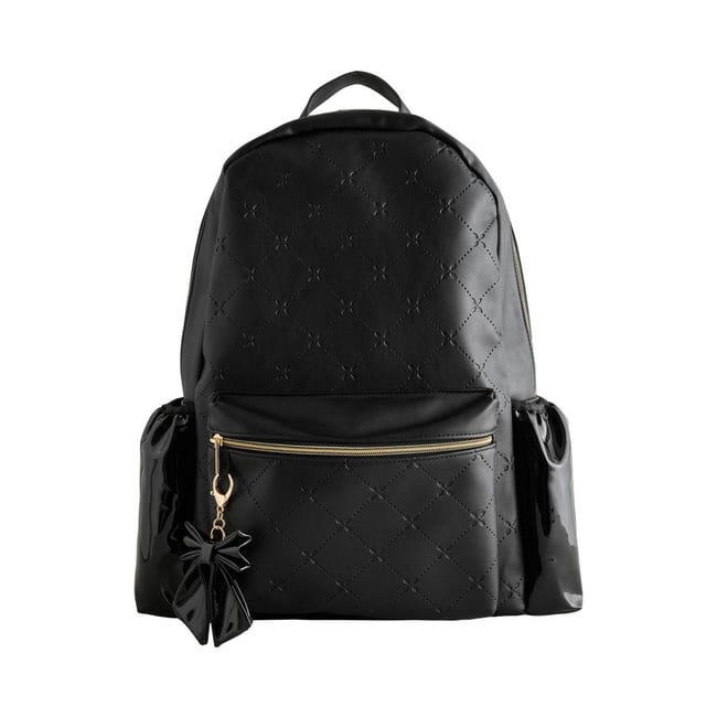 Sac à dos en pu avec nœud détail du nœud noir <span itemprop=