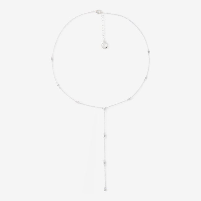 Collier Y à strass argentés v019844 <span itemprop=